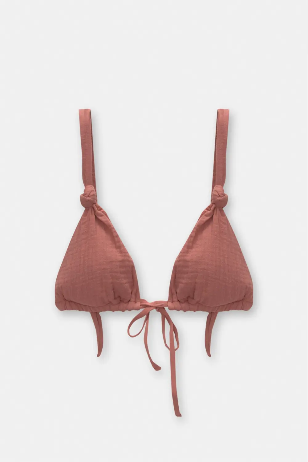 Textured triangle bikini top
