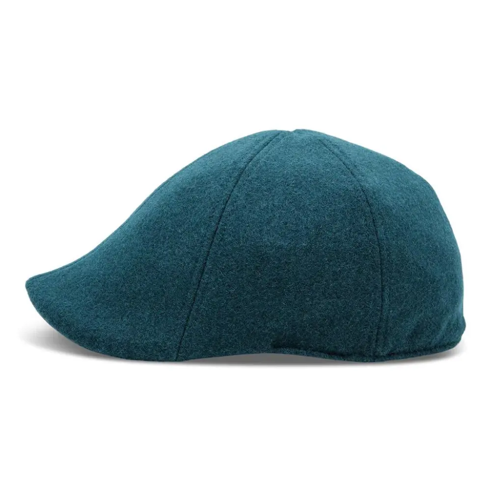 The Kenmore Boston Scally Cap - Slate Blue and Black Leather Brim