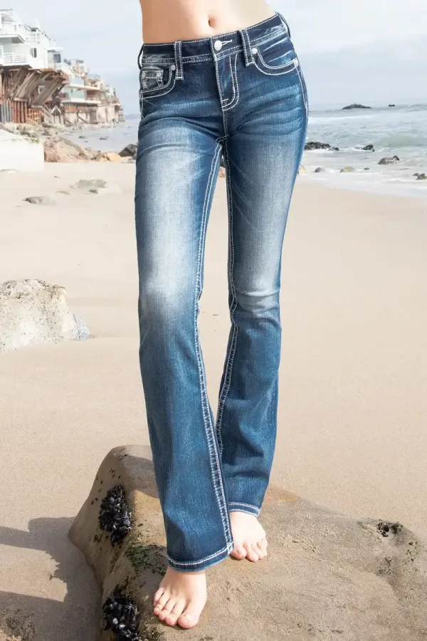 Fleur De Lis Flower Denim