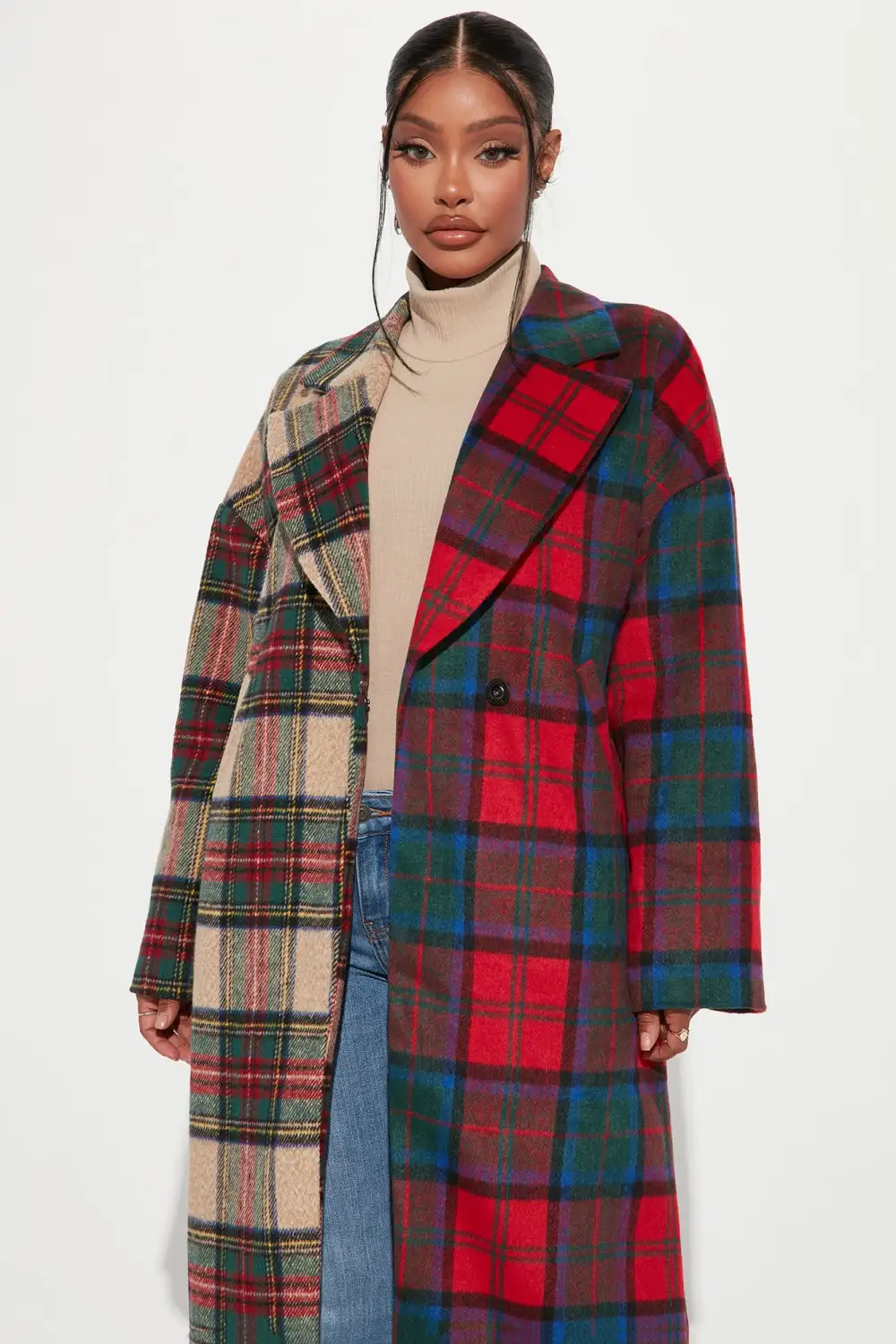 Strange Things Plaid Coat - Red/combo