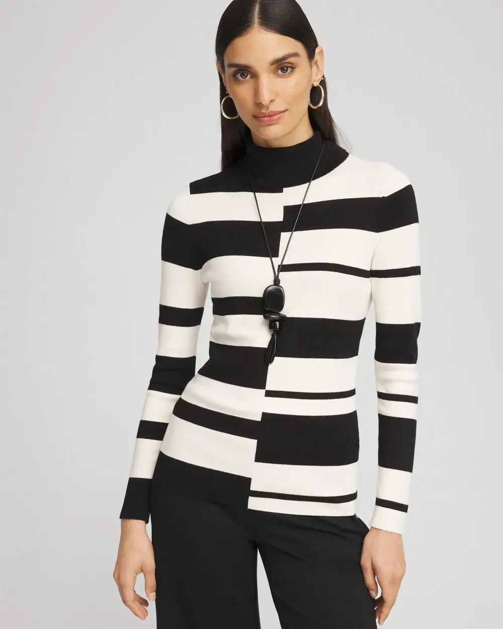 ECOVEROTM Striped Turtleneck Sweater