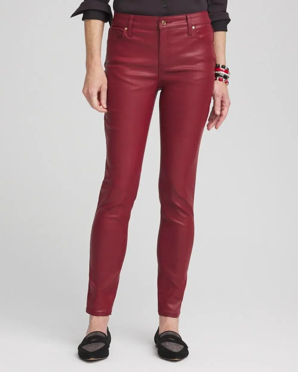 Girlfriend Coated Ankle Jeans
