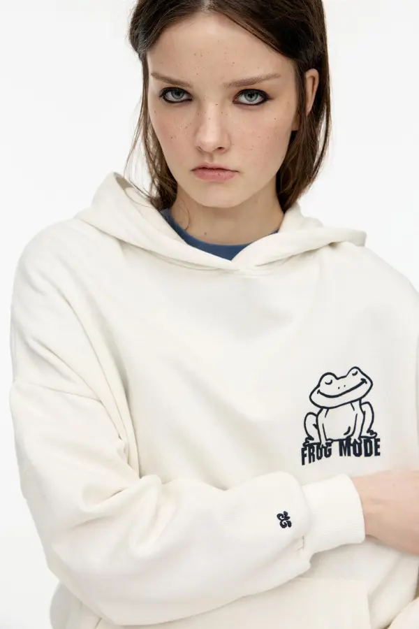 Sudadera capucha gráfico rana