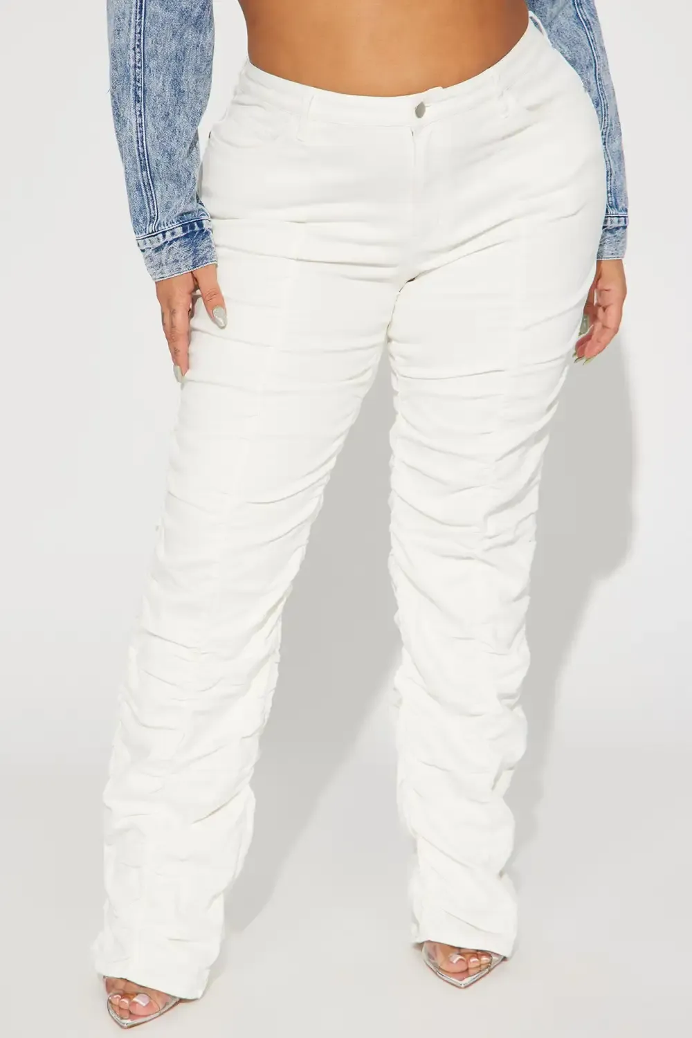 Nothing Like It Stretch Stacked Straight Leg Jean - White