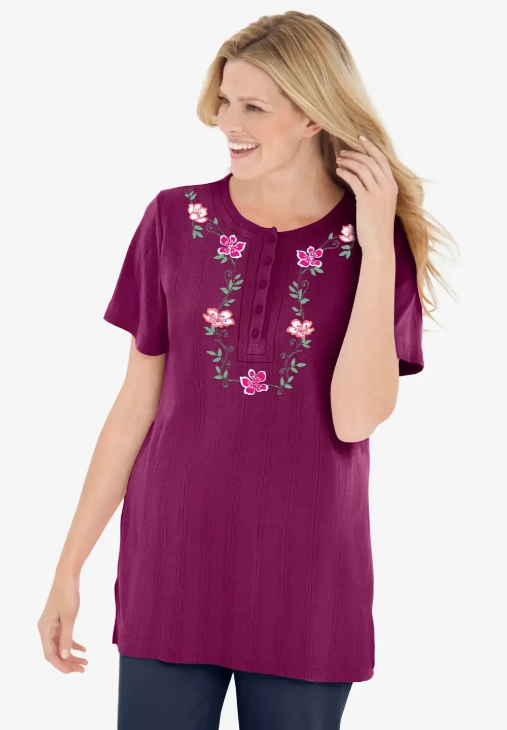 7-Day Embroidered Pointelle Tunic