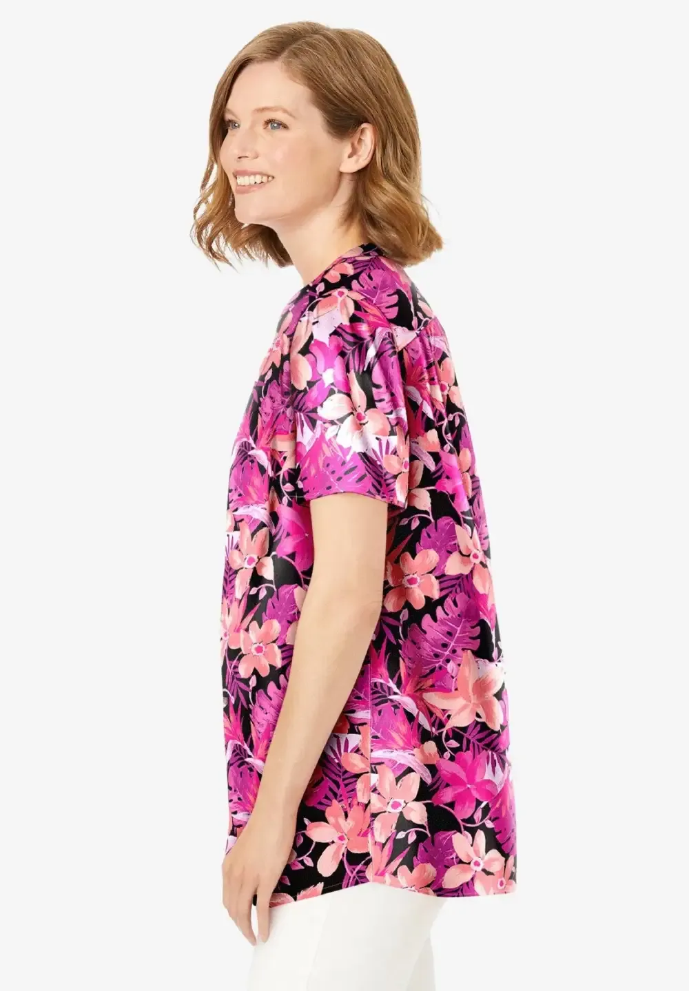 Pintucked Half-Button Tunic