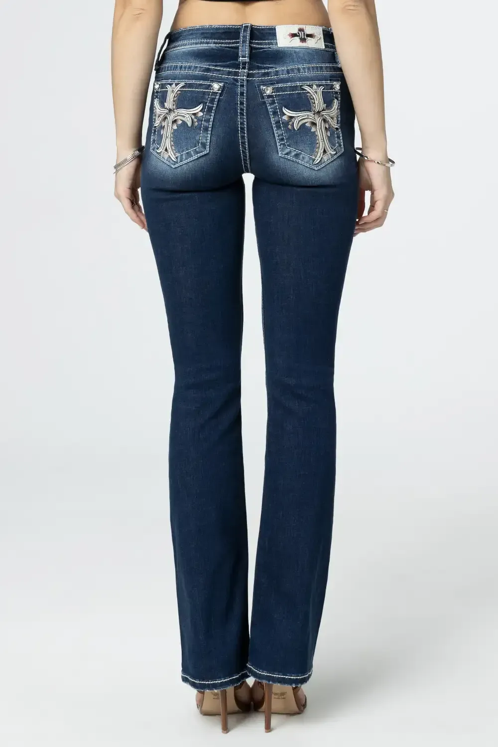 Ombre Cross Bootcut Jeans