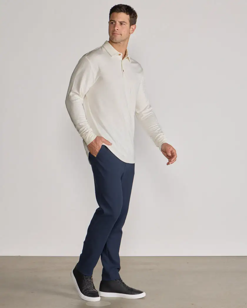 Comfort Wool Long Sleeve Polo