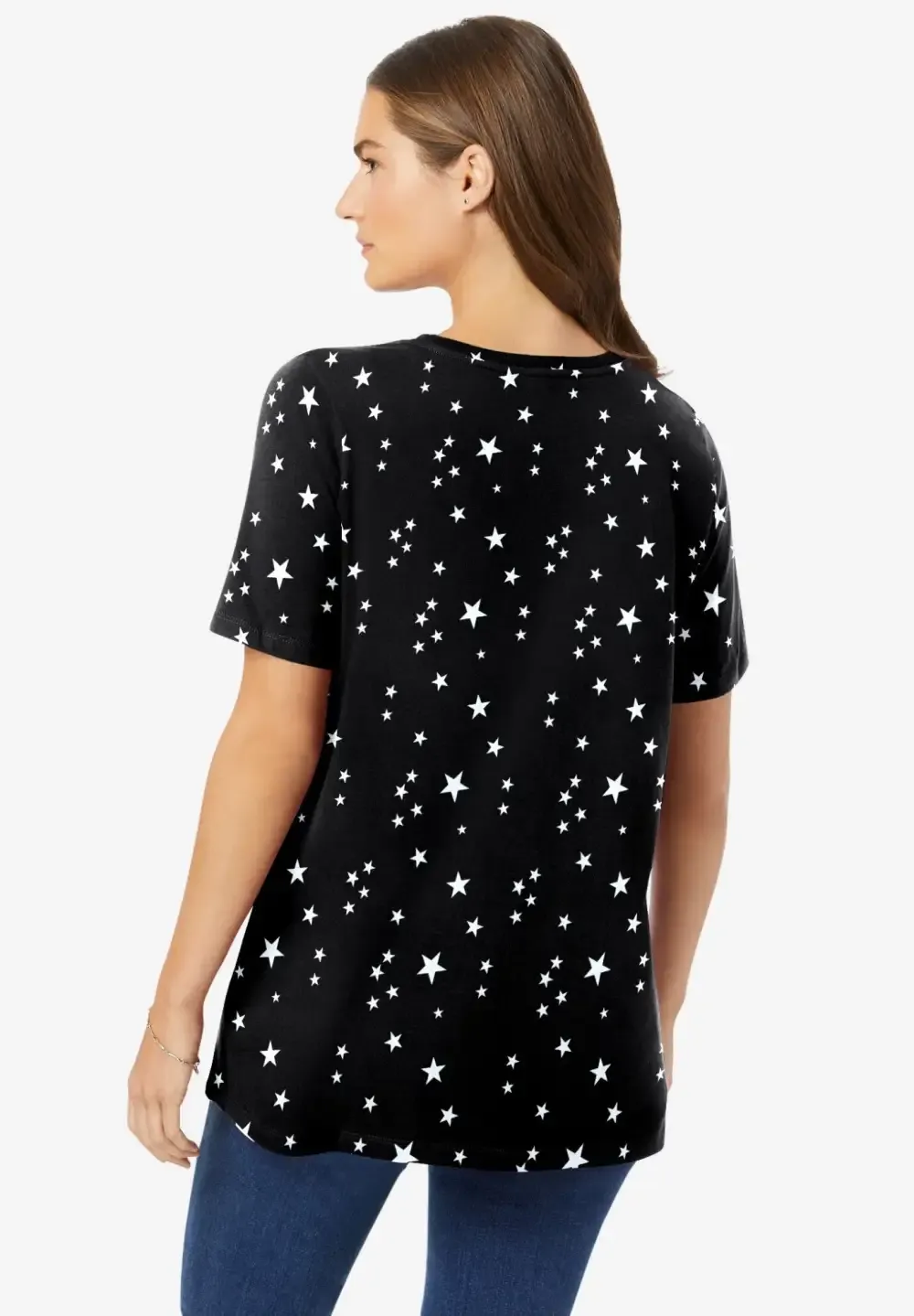 Perfect Printed Short-Sleeve Crewneck Tee