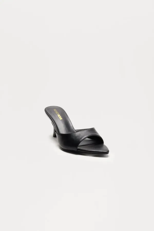 Only Have Eyes For You Heeled Mules - Black