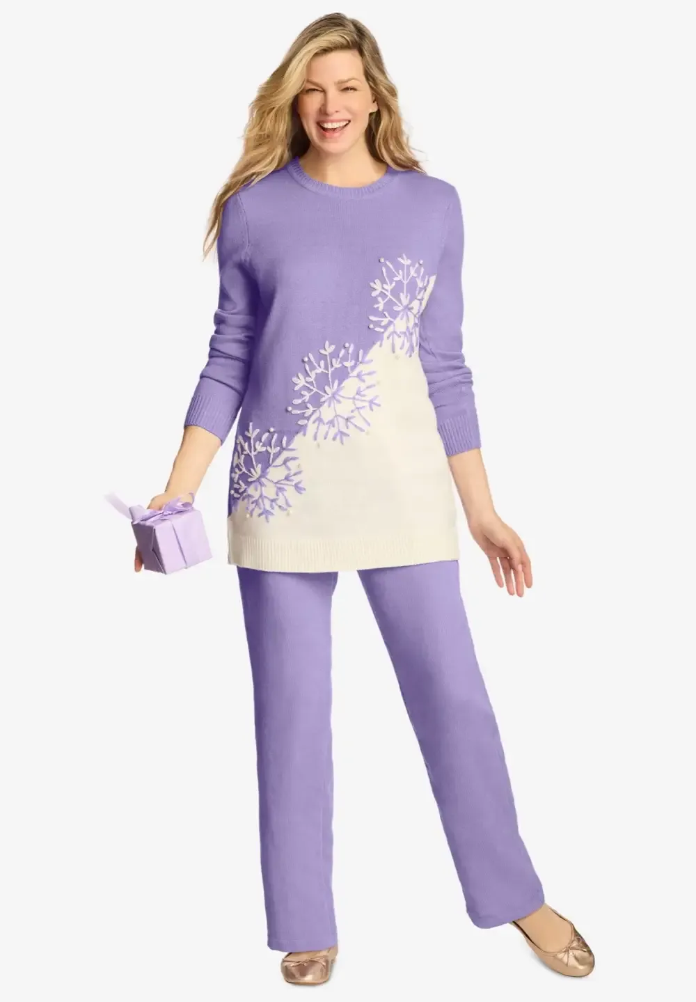 Snowflake Jacquard Pullover Sweater
