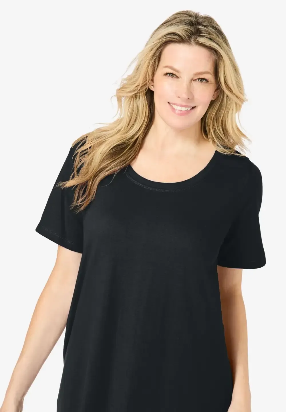 Perfect Short-Sleeve Scoopneck Maxi Tee Dress