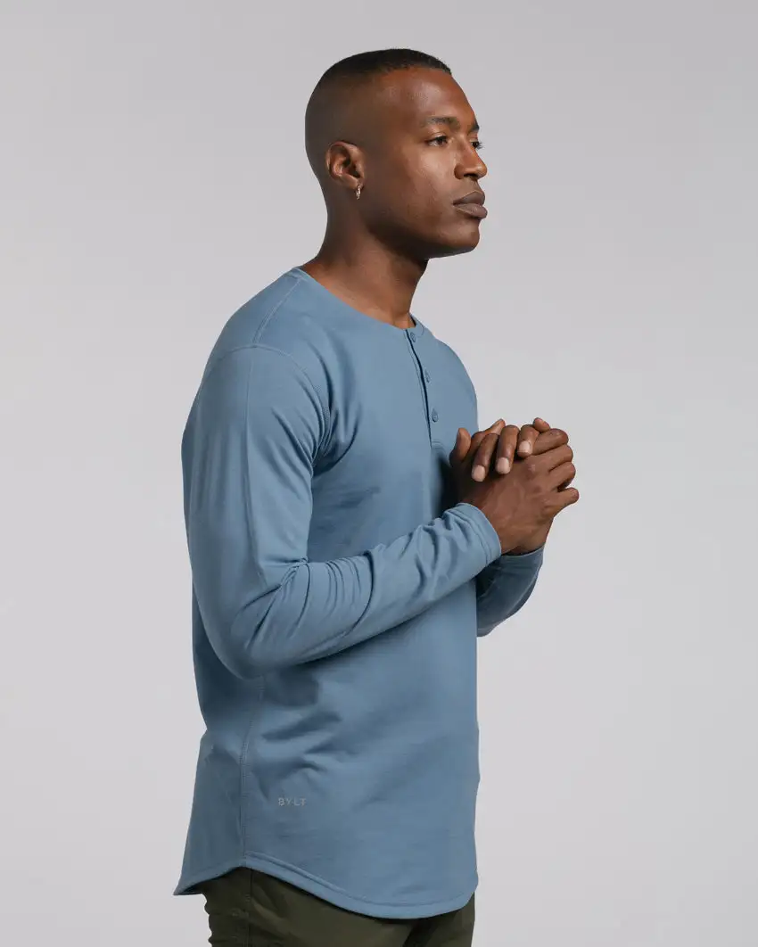 Henley Drop-Cut Long Sleeve: Lux