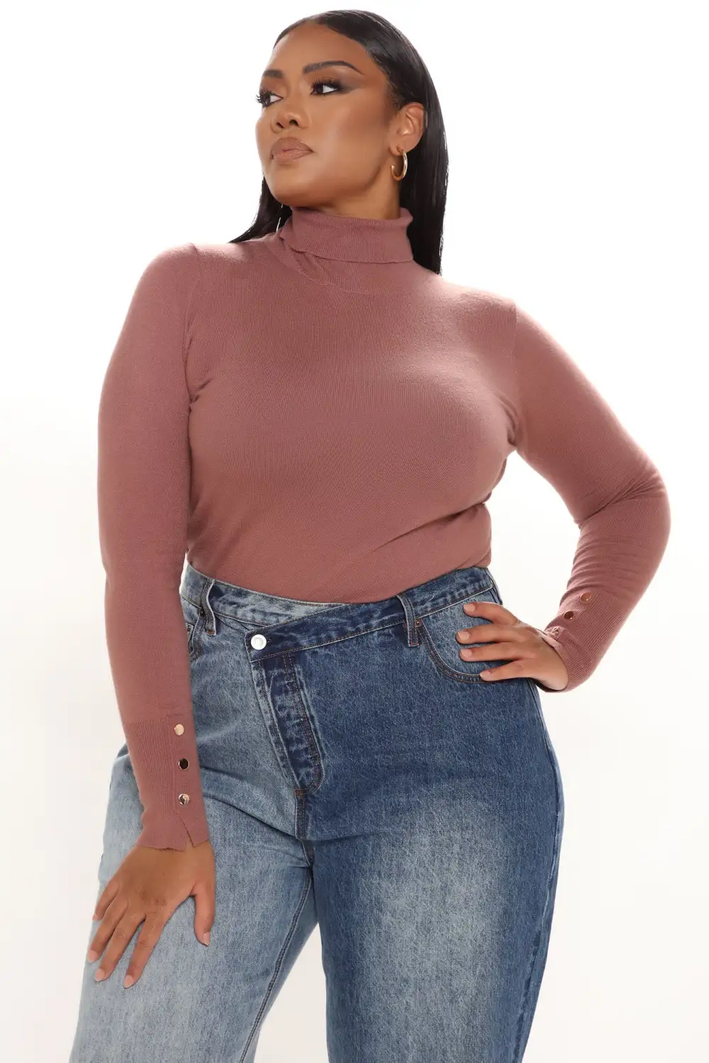 Meet Me Somewhere Turtle Neck Sweater - Mauve