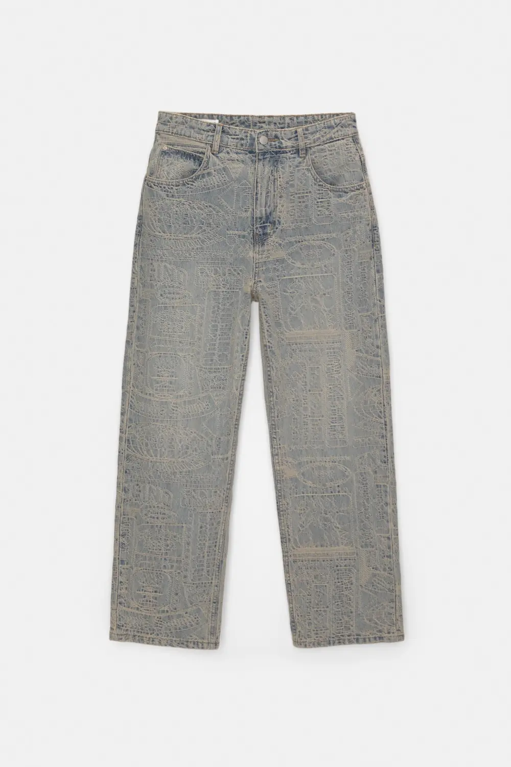 Baggy jacquard jeans