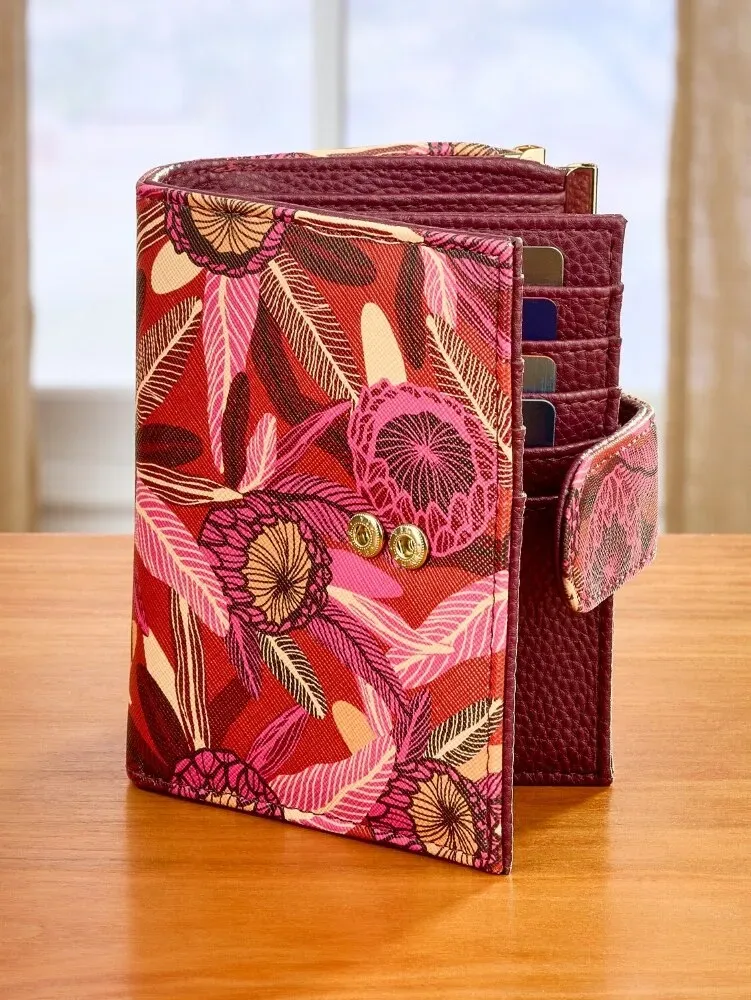 Bold Floral RFID-Blocking Bi-Fold Wallet