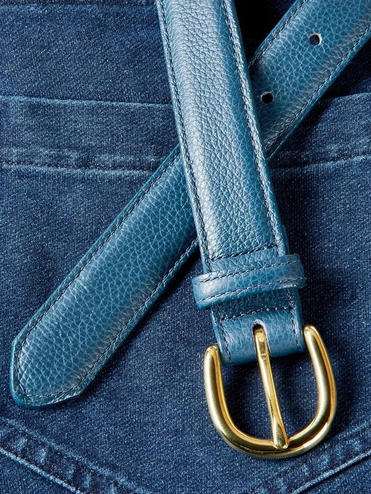 Women's Pebble-Grain Leather Dress Belt