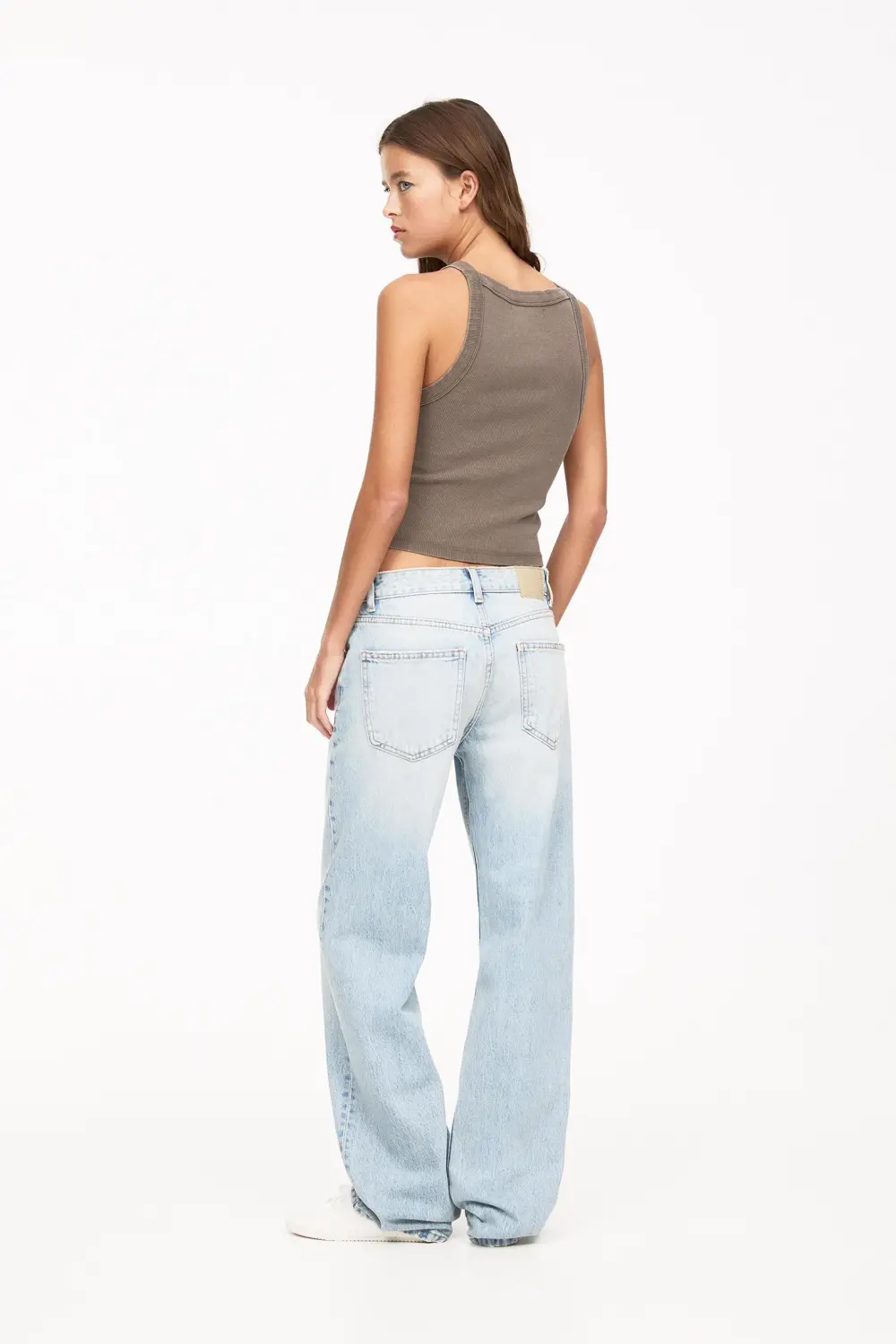 Halter neck tank top with trims