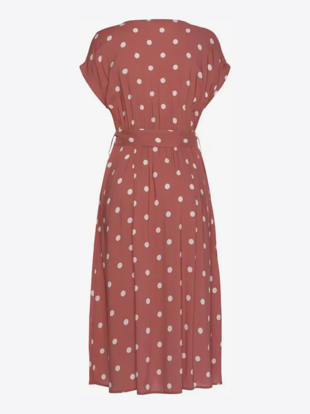 PolkaDot Crew Neck Casual Style Dress