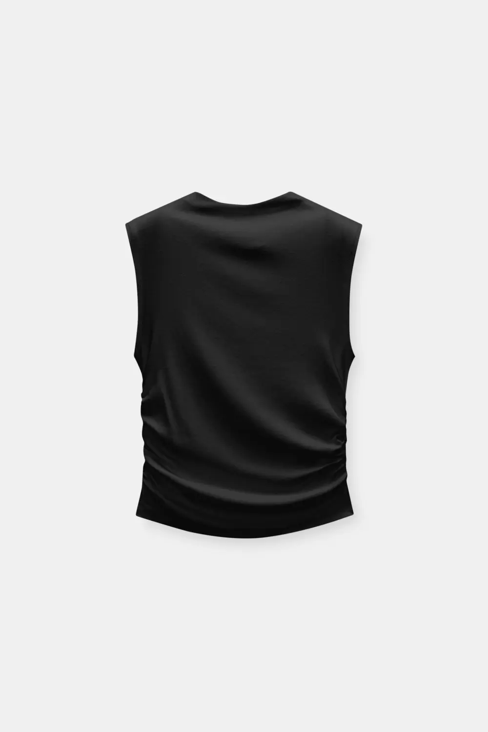 High neck gathered top