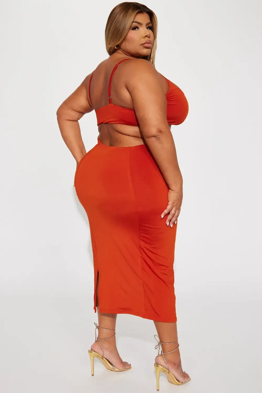 Isabela Midi Dress - Rust