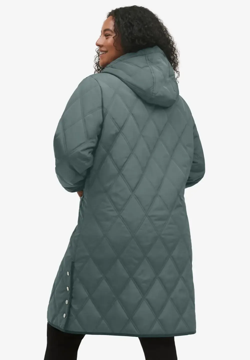 Long Quilted Hooded Jacket
