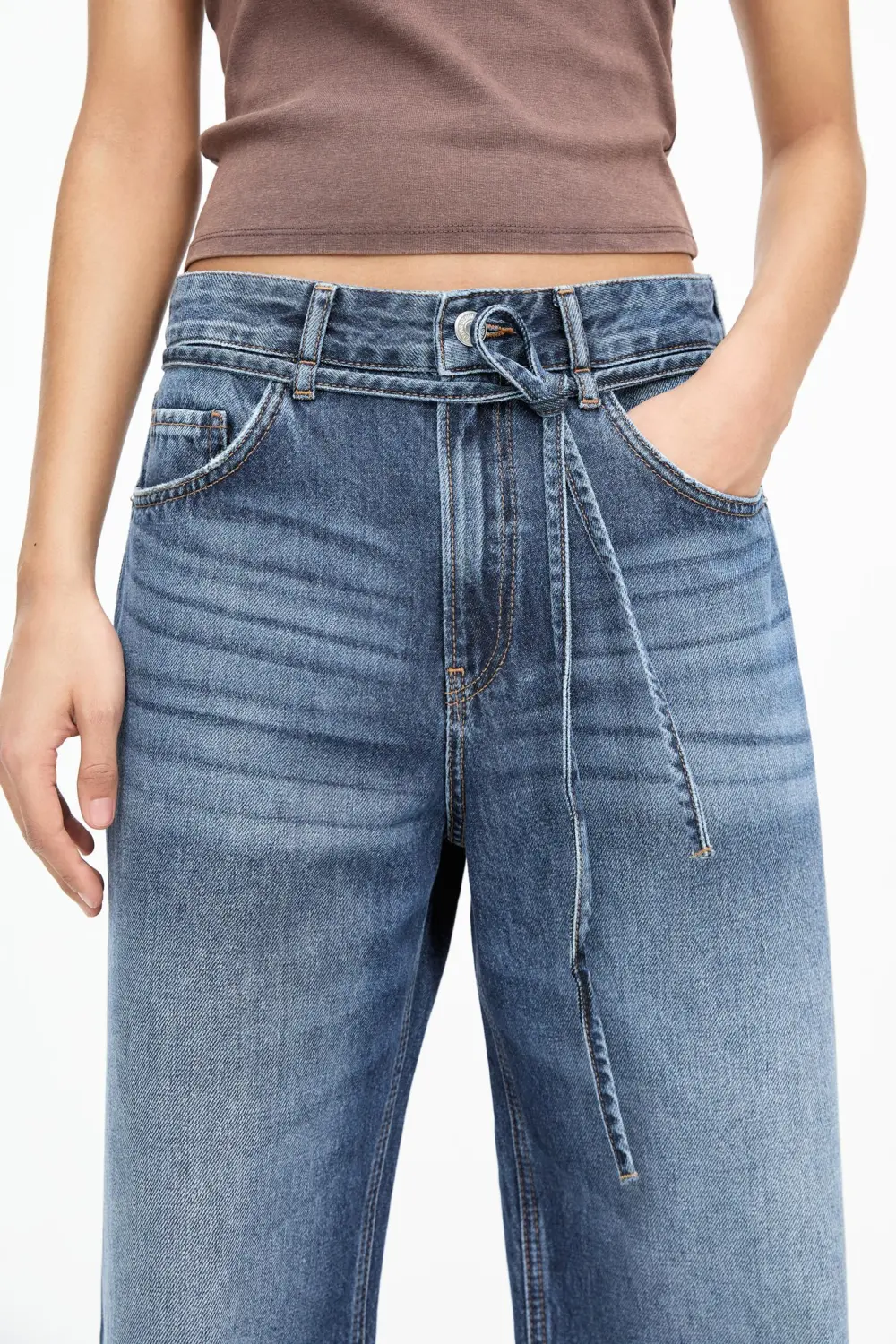 Jeans baggy cordón