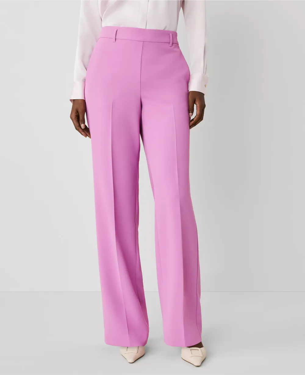 The Side-Zip Straight Pant in Fluid Crepe ??Curvy Fit