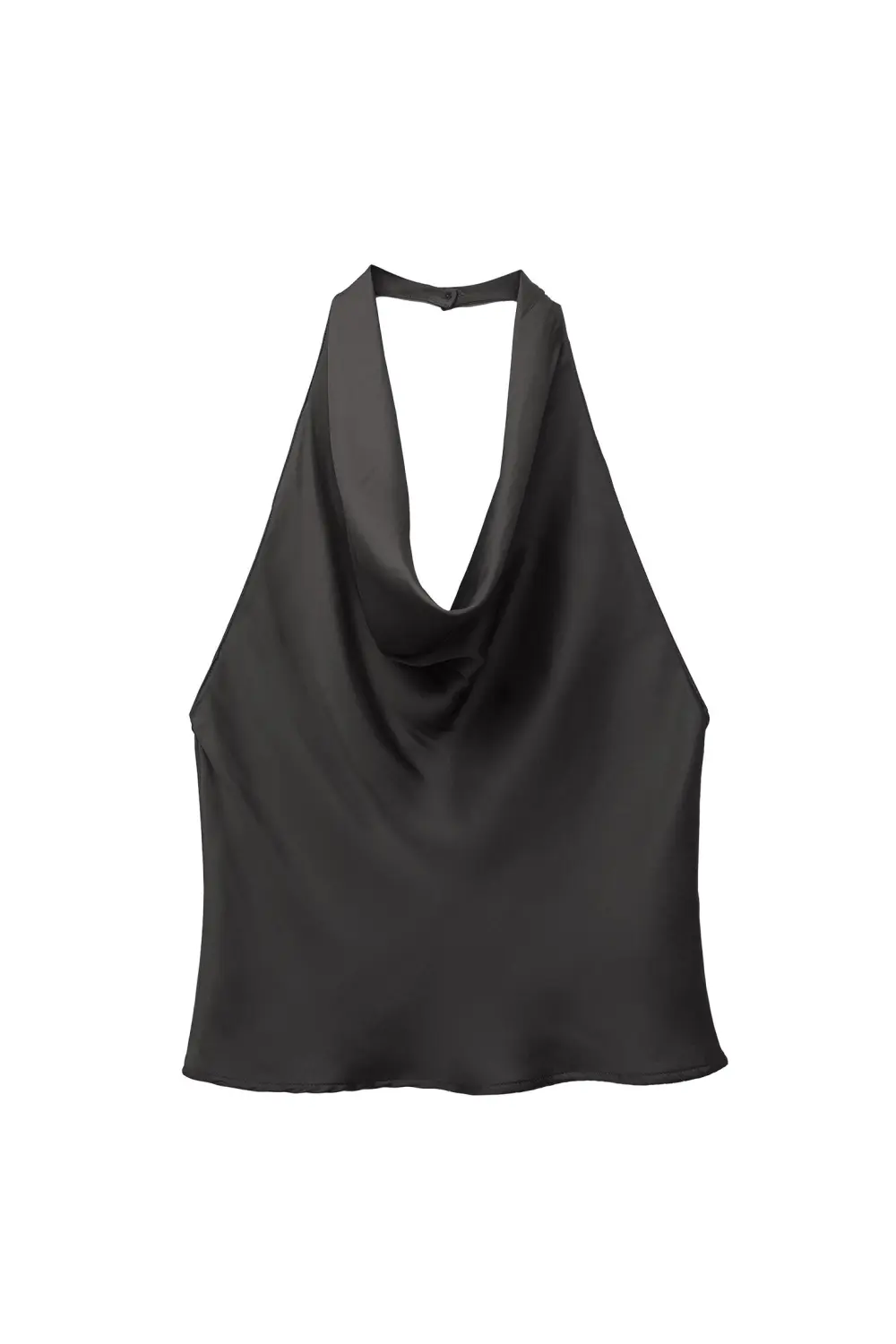 Satin halter top with open back