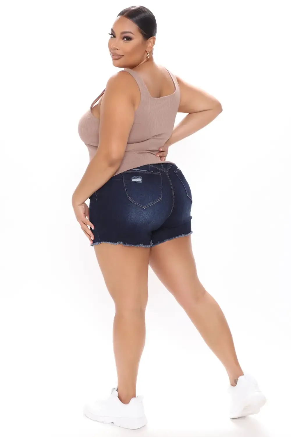 No Excuses Booty Lifting Denim Shorts - Dark Wash