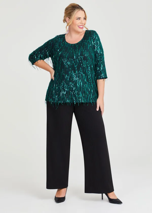 Fringe Sequin Party Top