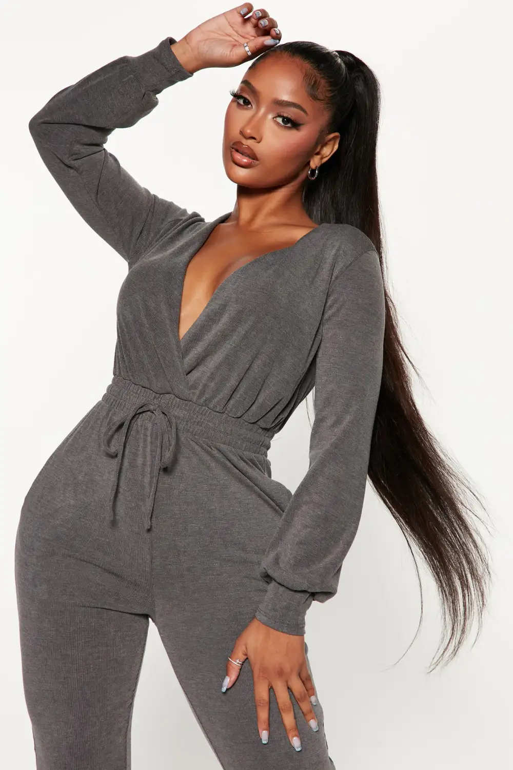 Ready To Lounge Jumpsuit - Charcoal