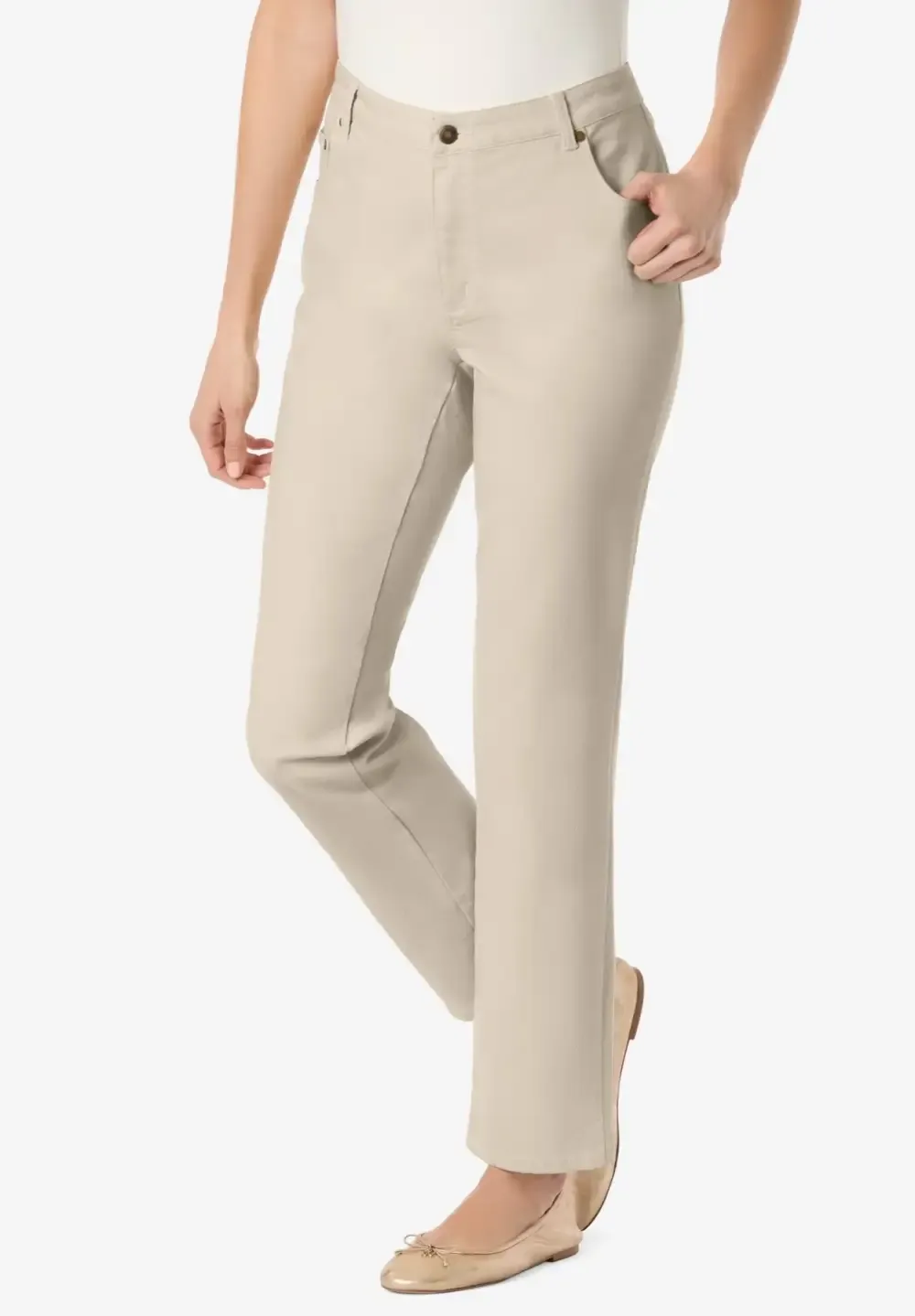 Straight-Leg Stretch Denim Jean