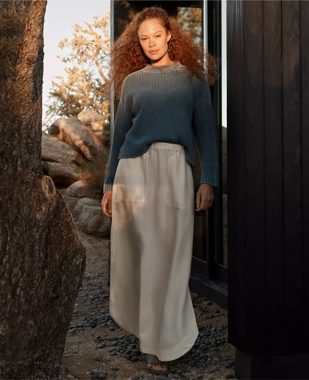Haven Well Within Linen Blend Maxi Shirttail Skirt
