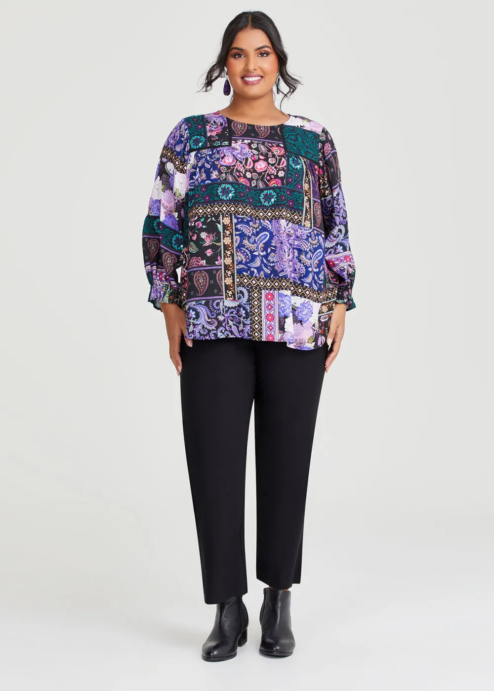 Natural Tiled Paisley Top