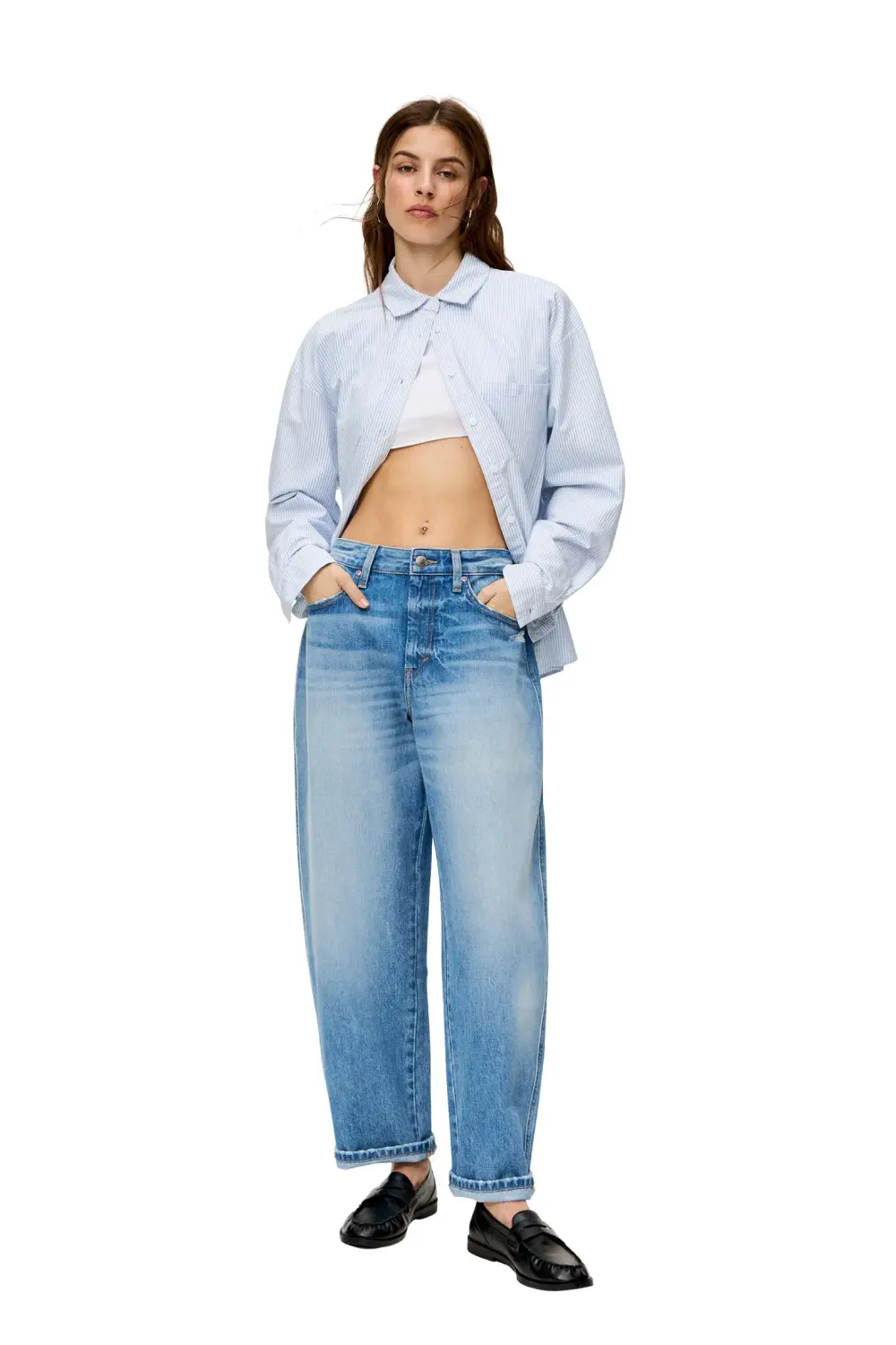 Jeans barrel tiro medio