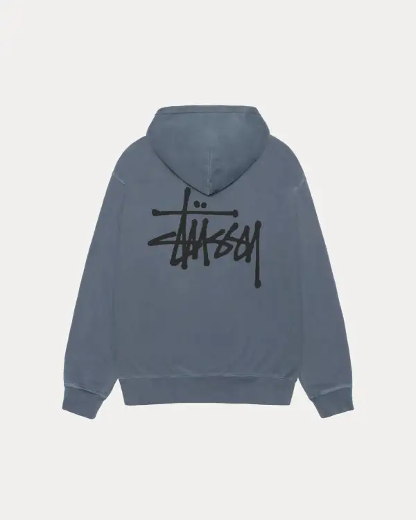 BASIC STÜSSY ZIP HOODIE PIGMENT DYED