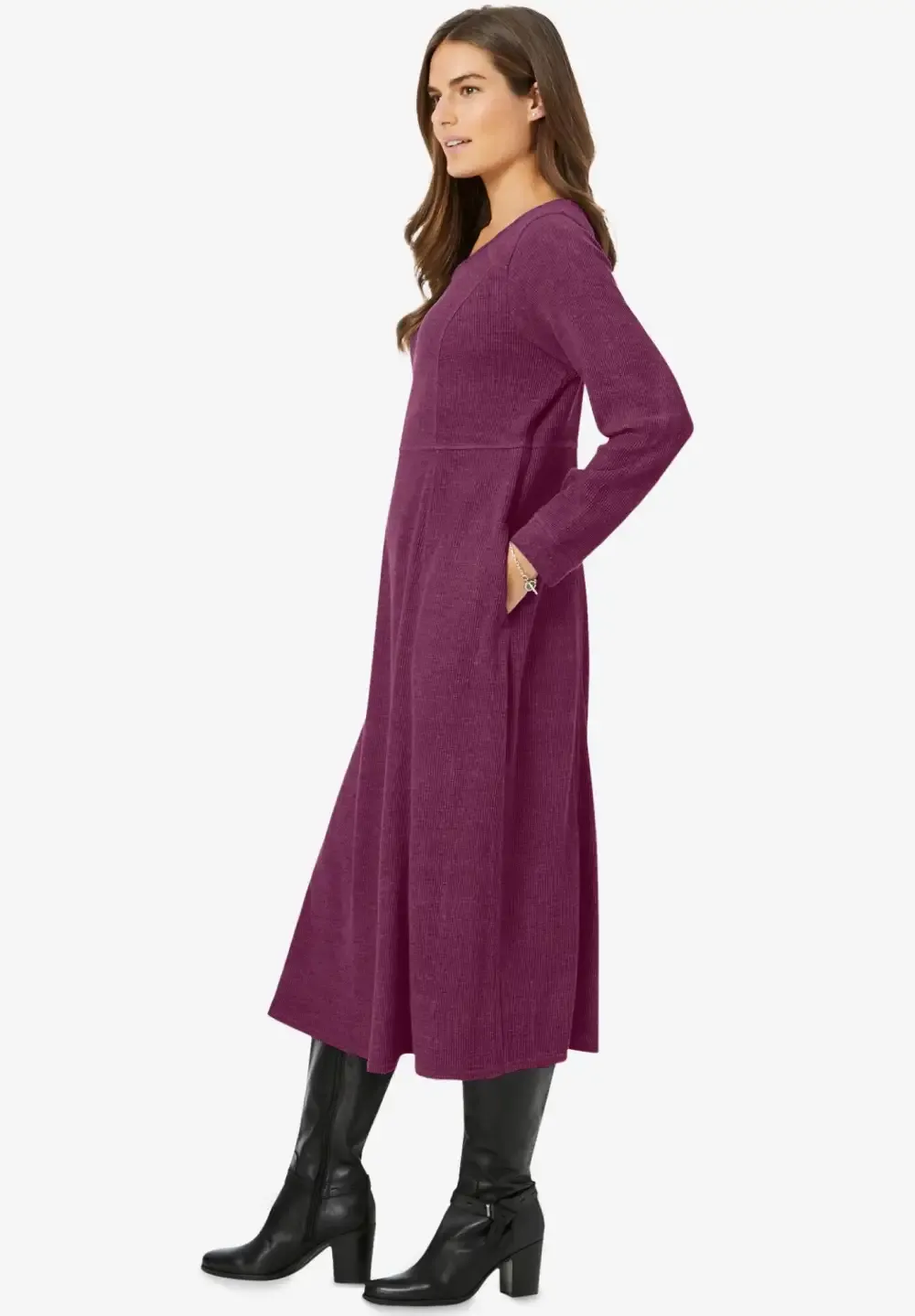 Thermal Knit A-Line Dress