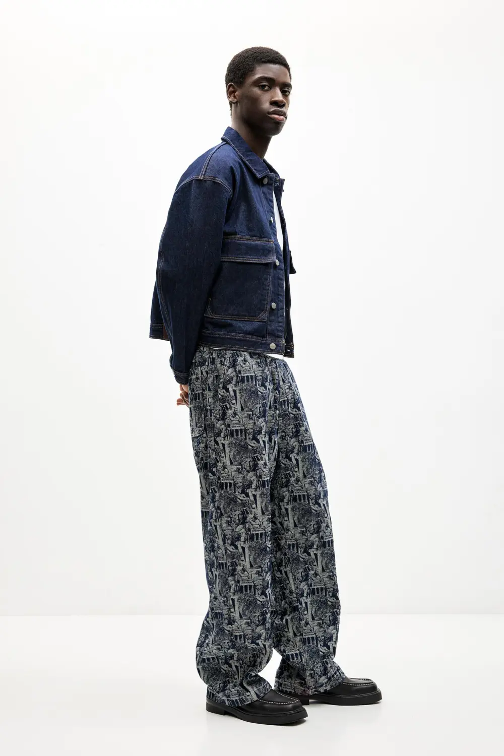 Baggy jacquard jeans