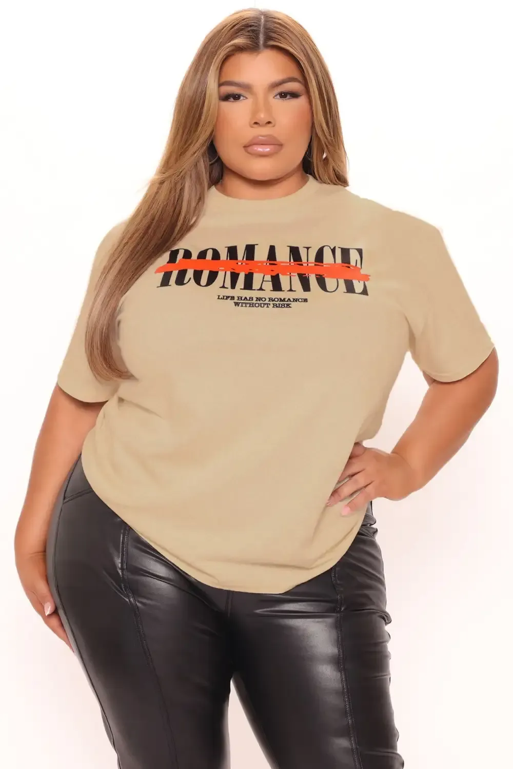 Romance Angel Short Sleeve Tee - Tan