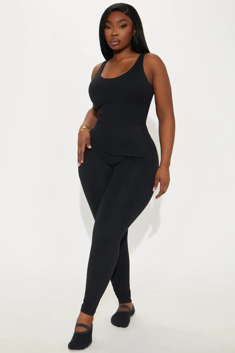 Stretch & Shine Super Soft Active Jumpsuit - Black