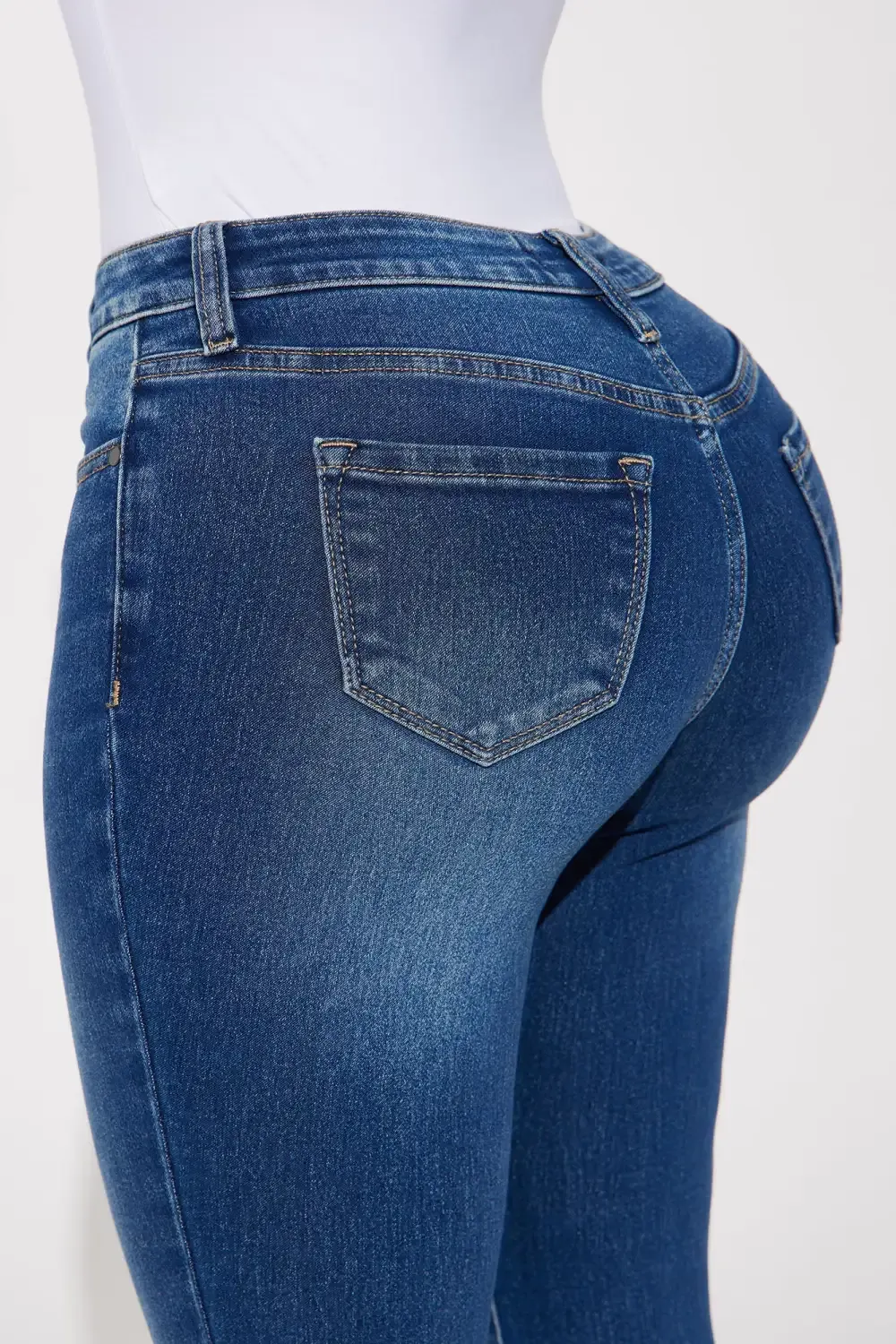 Jet Lagged Mid Rise Stretch Skinny Jeans - Dark Wash