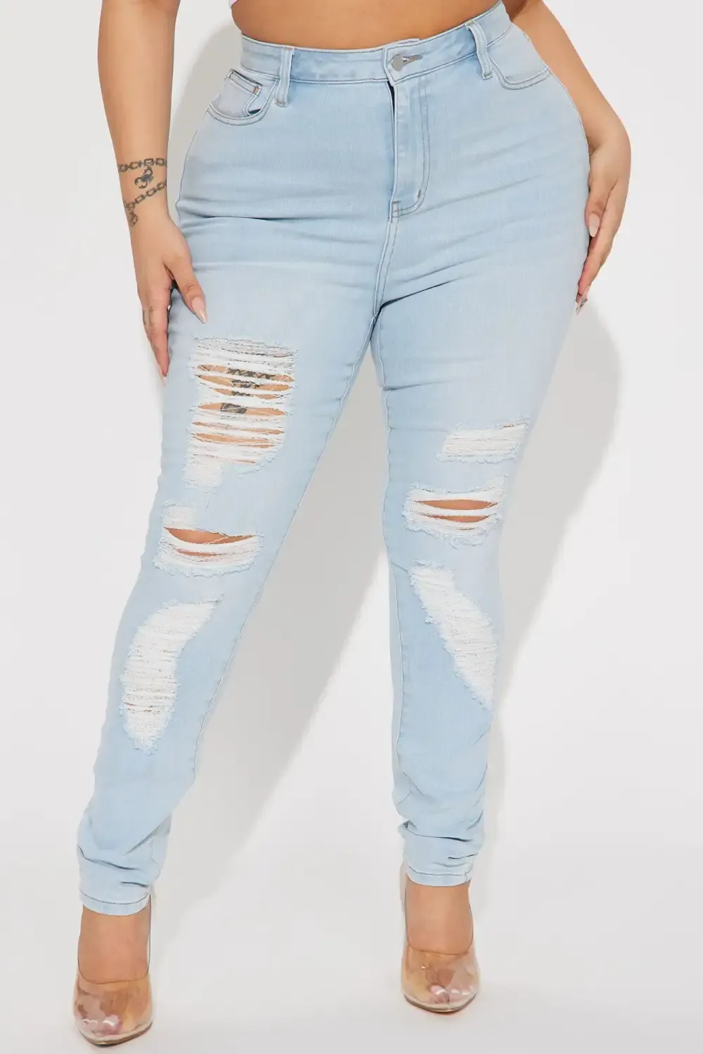 Fantasea Nights High Rise Jeans - Light Blue