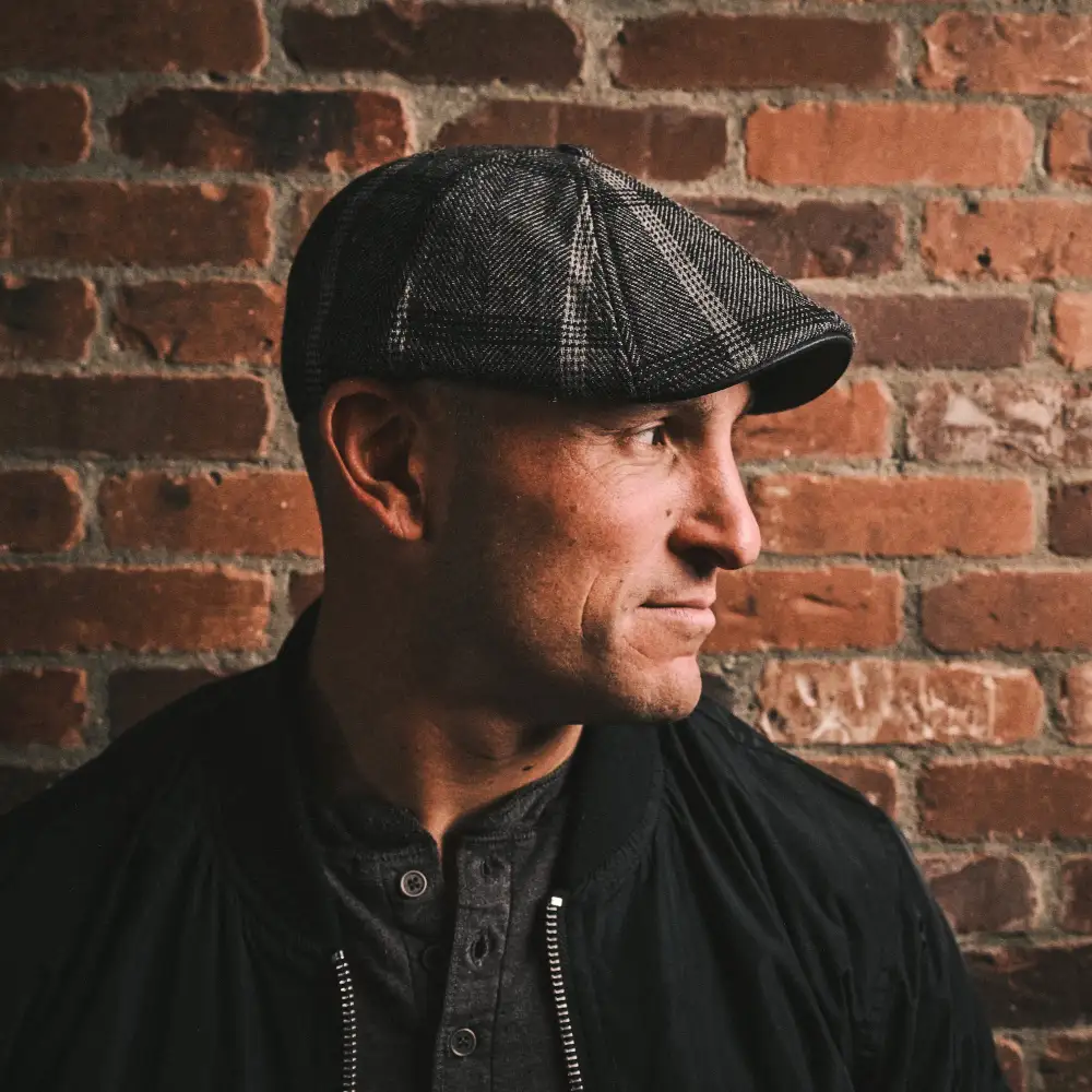 The Black Rose Peaky Boston Scally Cap - Black & Grey Plaid