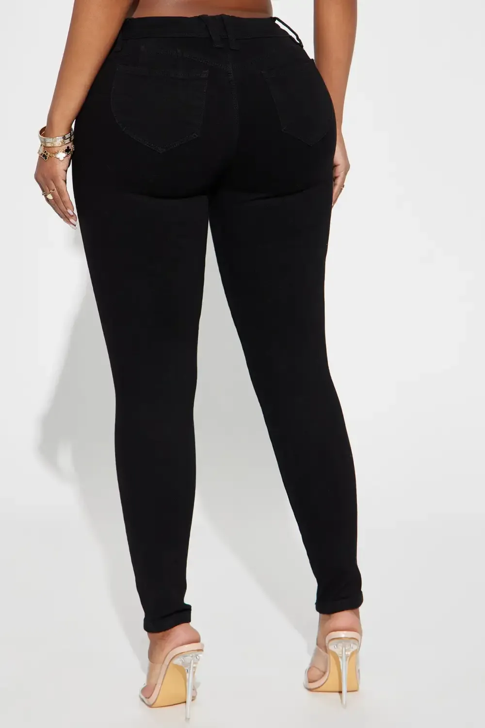 Show Off Low Rise Skinny Jeans - Black