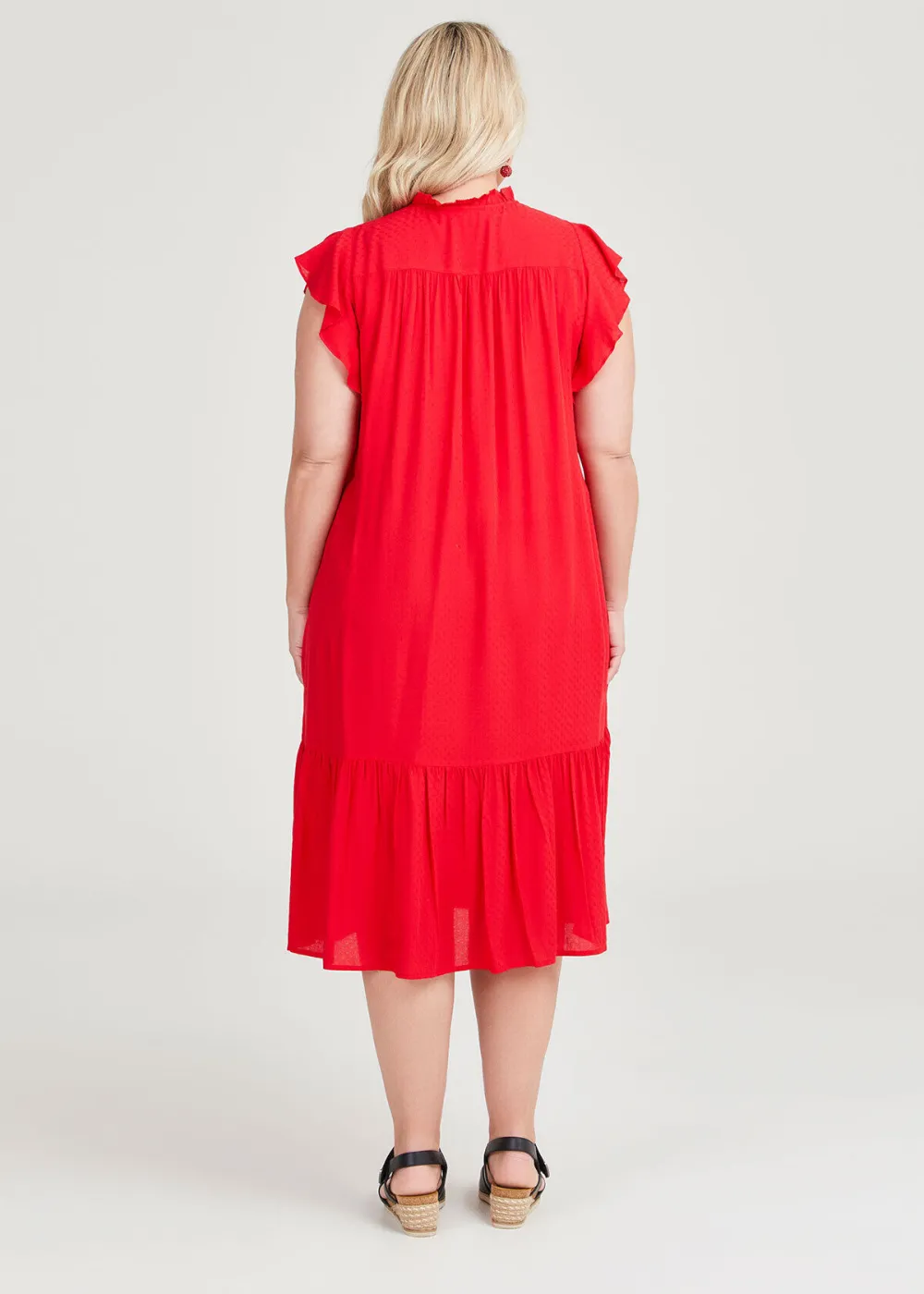 Natural Dobby Cutout Dress