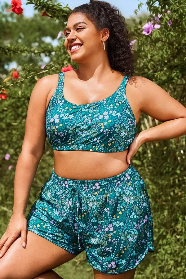Cottage Floral Wide Strap Women Bikini Top