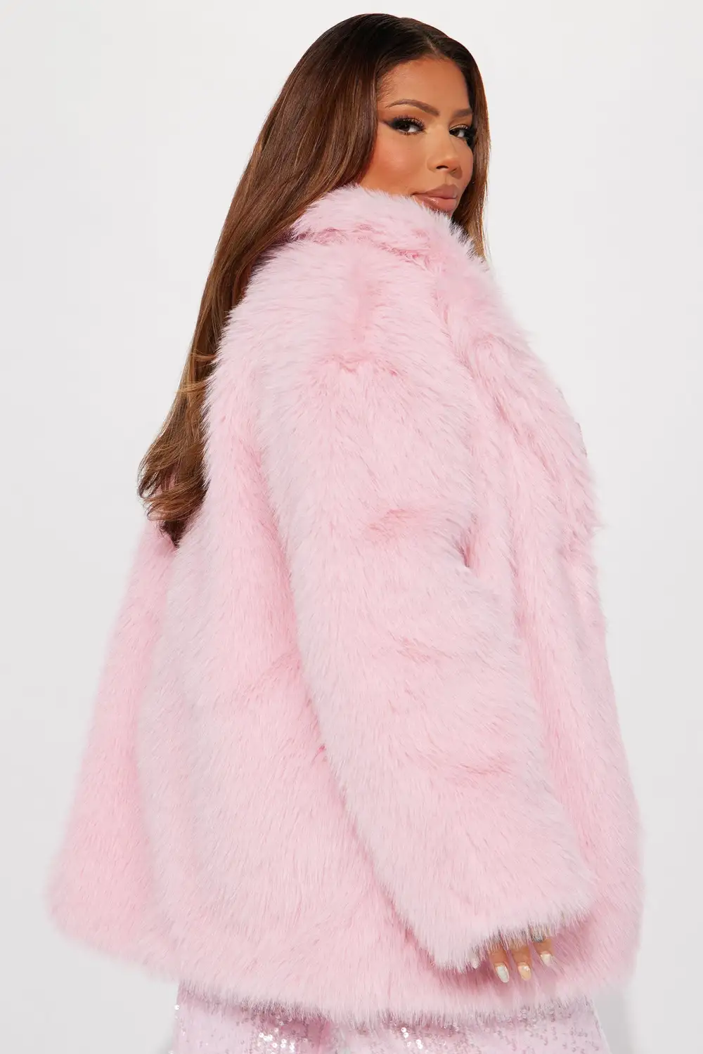 Legally Bomb Faux Fur Coat - Pink
