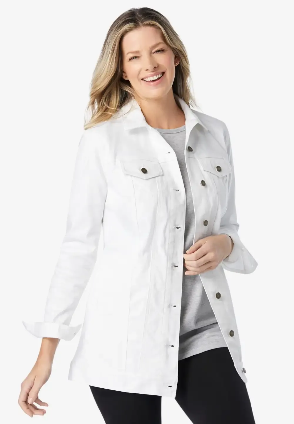 Long Stretch Denim Jacket