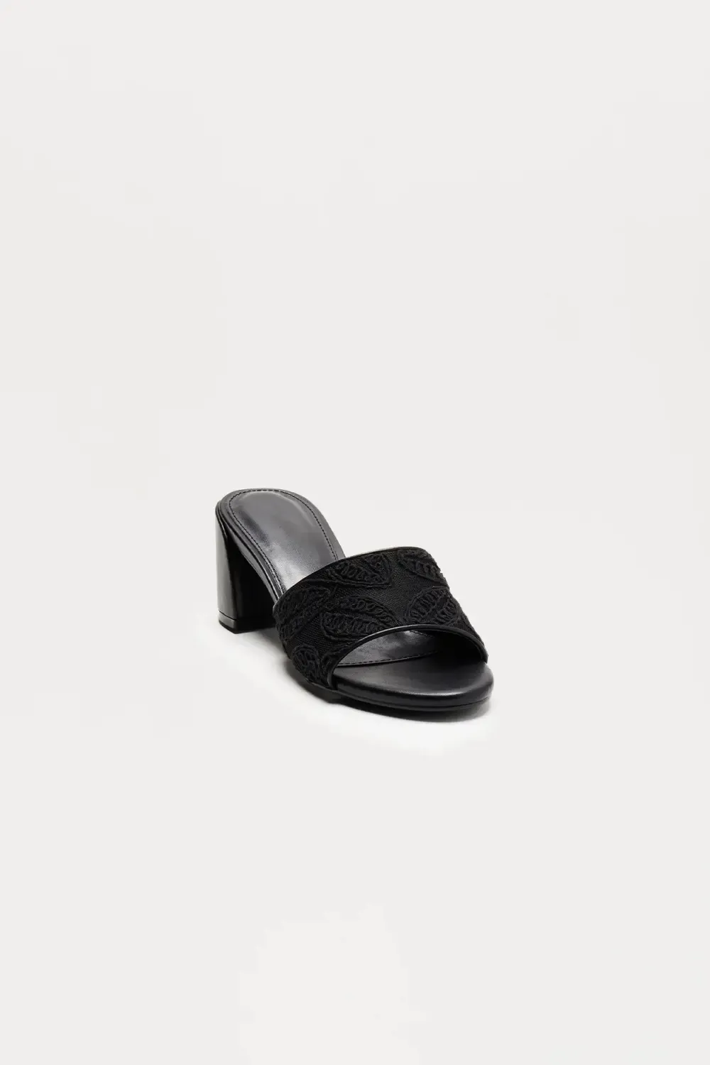 Bixby Embroidered Mules - Black